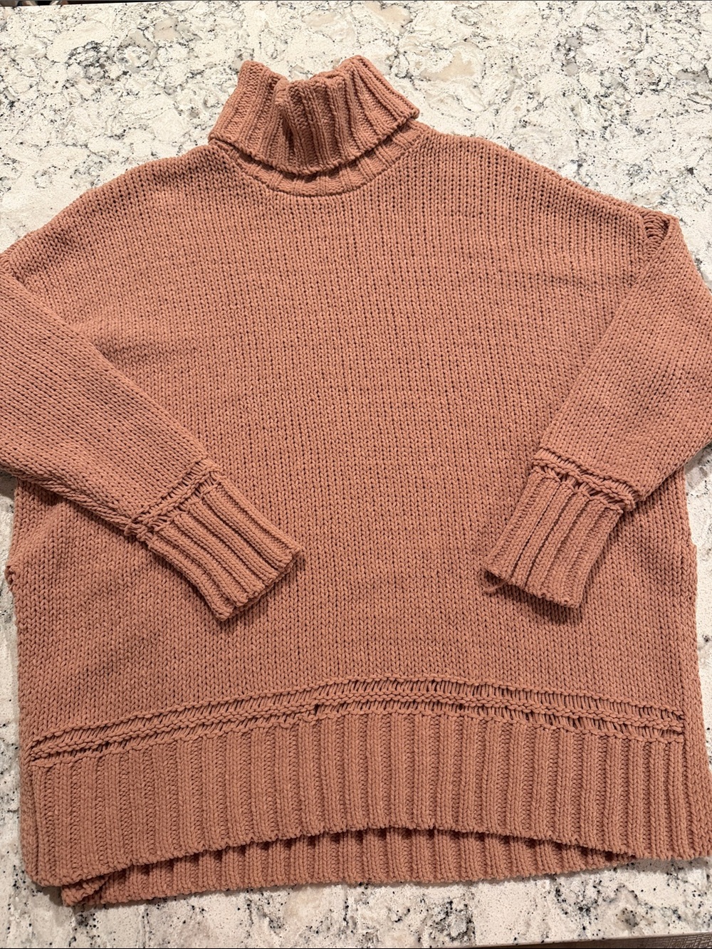 aerie Dusty Rose Chenille Turtleneck Sweater
